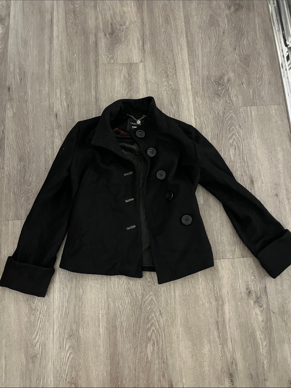 1 Madison Black Double-Breasted Peacoat